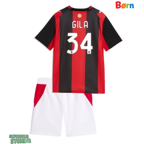 AC Milan Mario Gila #34 Replika Babytøj Hjemmebanesæt Børn 2026-27 Kortærmet (+ Korte bukser)